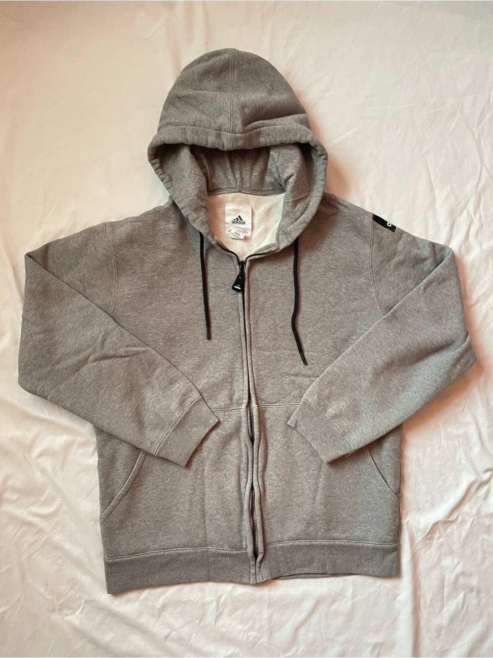adidas Equipment Men’s Gray Full-Zip Hoodie Hooded Sweatshirt w/ Logo, Size M